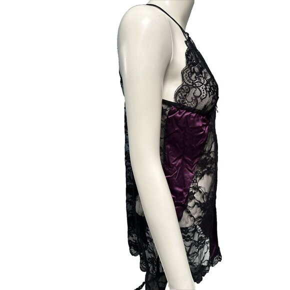 CCC Lycan5ive19 Babydoll Teddy Lingerie Purple Black Lace Erotic Nighty Plus Siz - Picture 6 of 7